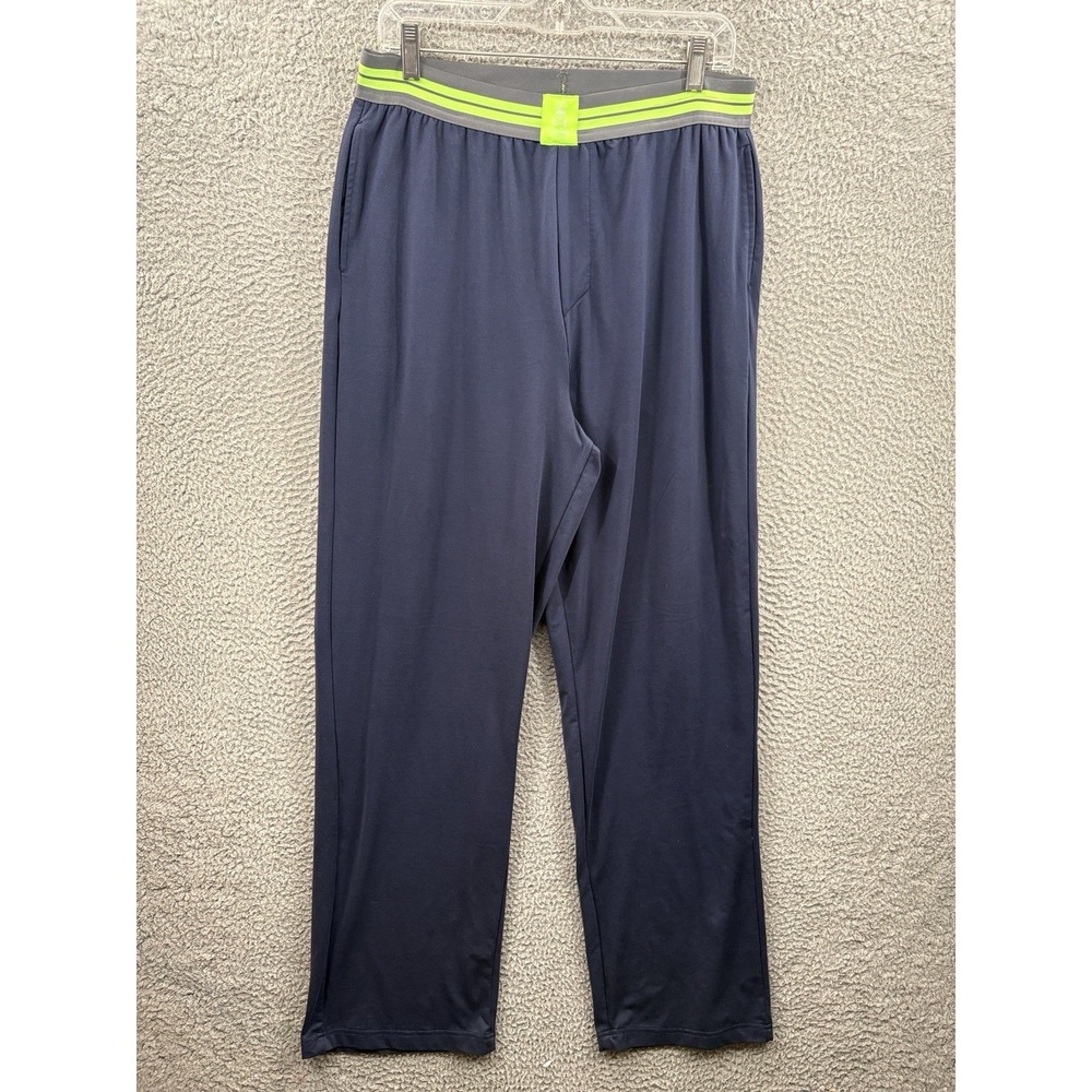 Psycho Bunny Mens Large Blue Sleep Pants Pajama Lounge Back Zipper Pocket